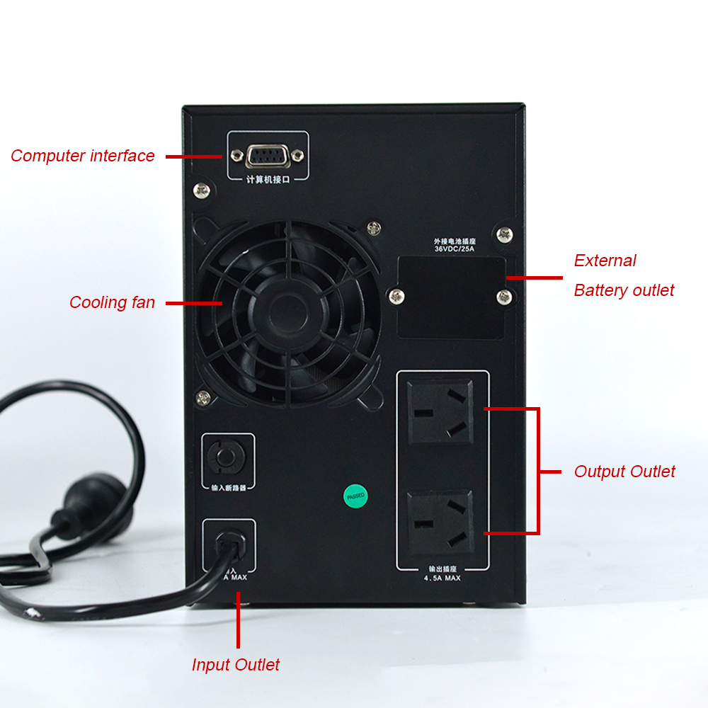 Line Interactive UPS 800w 1KVA with Battery Backup Power Supply System