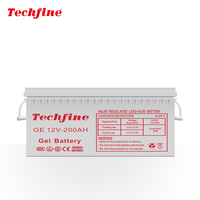 Techfine Solar Battery 12V 200AH Lead Acid Gel Battery Off Grid