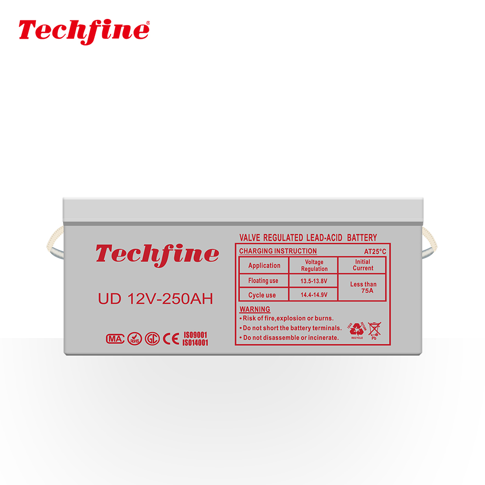 Techfine Gel Battery 12v 250ah Lead Acid AGM Batteries For Solar Home System