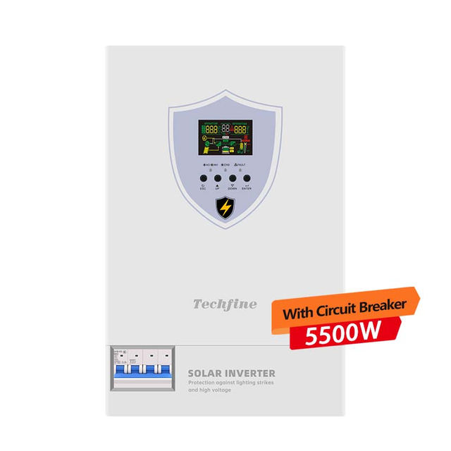 Techfine 5.5 Kw Solar Inverter 48v Hybrid Solar Inverter With Circuit Breaker