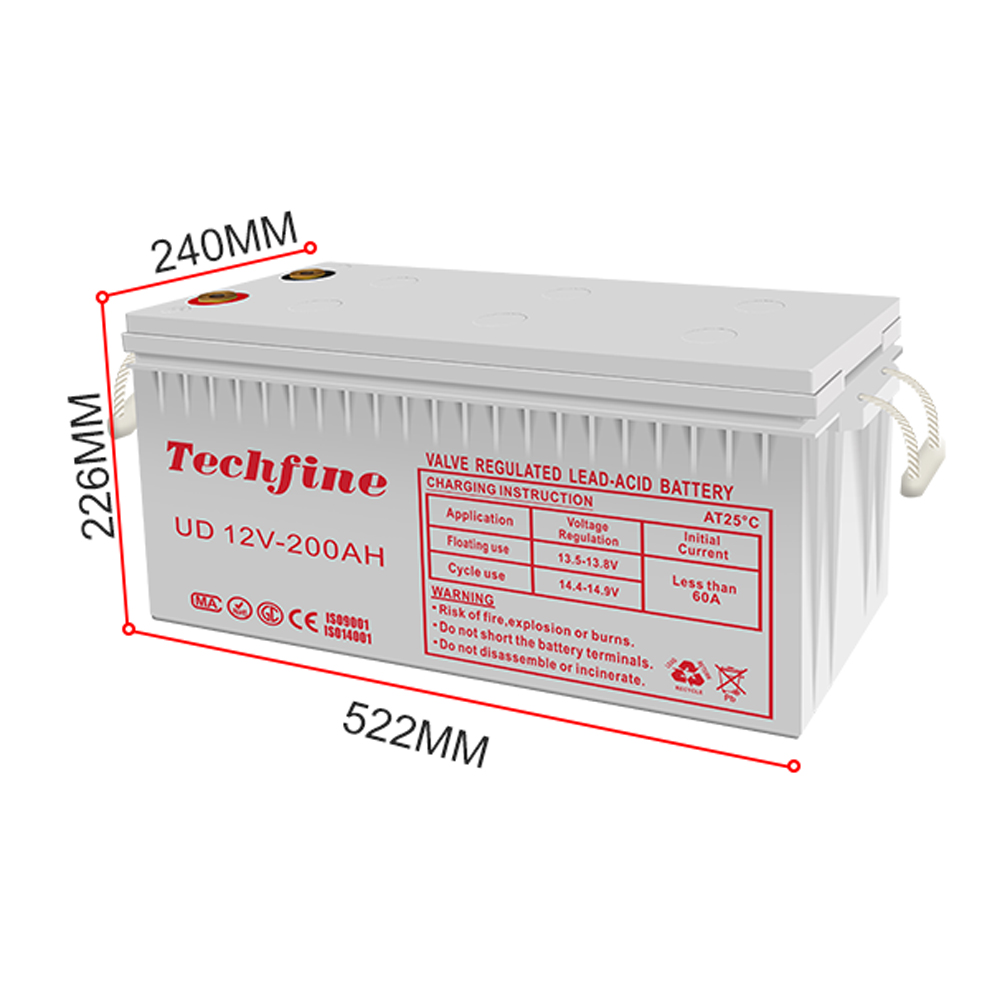 Techfine solar battery 12V 200AH Lead Acid Battery off grid